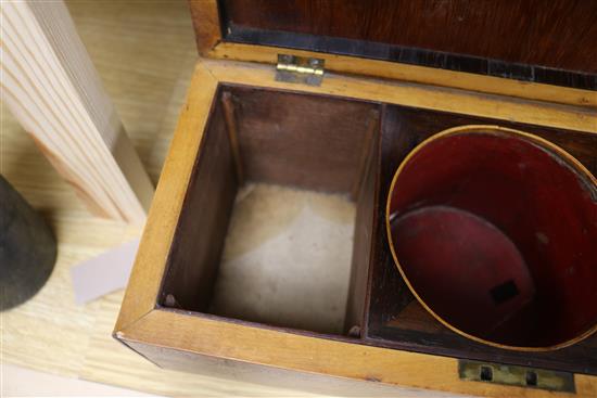 A Regency burr yew tea caddy